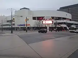 TD Coliseum (FirstOntario Centre) looking east on York Boulevard