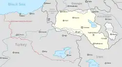 Map of the First Republic of Armenia from May–June 1919.[a]