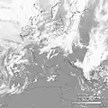 Cloud cover over Europe on 8 October 2025