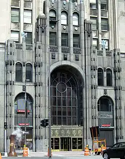 Entrance of the Fisher Building in Detroit, Michigan (1928)