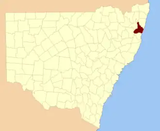 Location in New South Wales