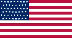 A United States flag with 51 stars.