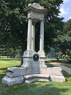 Charles Benton Flagg Memorial, on the east side of the park