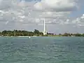 Flagler Memorial Island as seen from a boat on Biscayne Bay