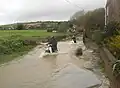 Flooded ford at Clatterford