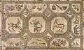 Floor mosaic featuring the Good Shepherd at the Basilica di Santa Maria Assunta, Aquileia, St. Peter's chapel.