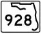 State Road 928 marker