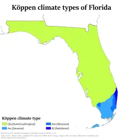 Image 31Köppen climate classification map of Florida. (from Geography of Florida)