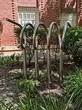 Bert Flugelman 1973, Continuum, stainless steel sculpture, University of Adelaide, North Terrace Campus, Adelaide