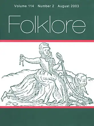 Front cover of Folklore showing a woman riding a man who has lost his hat