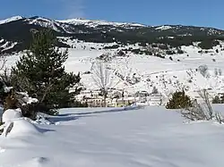A general view of Fontrabiouse in the snow