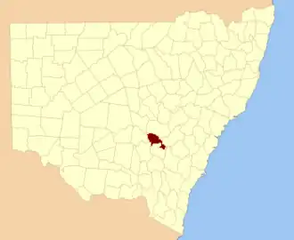Location in New South Wales