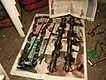 Camshafts unmounted from the engine