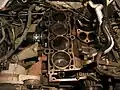 Engine block with cylinder head removed