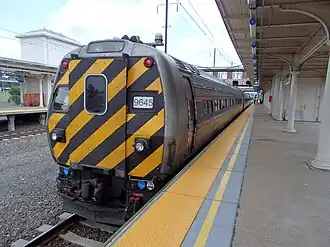 Amtrak Metroliner cab car 9645 at Lancaster station in August 2017