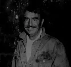 Black and white photo of Carter smiling