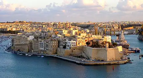 View of Senglea from the Upper Barrakka Gardens