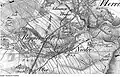 Map of Oberreit with Herrnhut and Ruppersdorf, around 1845
