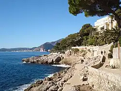 A view on the Mediterranean coastline in Cap-d'Ail