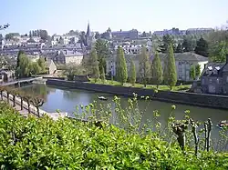 The lock, the church, and surroundings