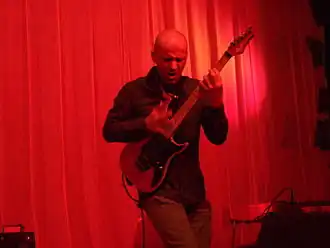 Franck Vigroux, a French avant garde guitarist, in Stirling (Scotland), May 2008