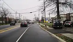 Looking south along Route 27 in Franklin Park