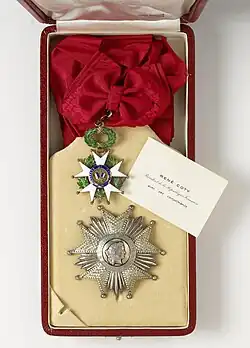 Drees' insignia of the Grand Cross of the Legion of Honour given to him by President René Coty on 10 July 1954