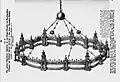 Artistic drawing of wheel chandelier