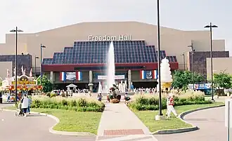 Freedom Hall at a distance