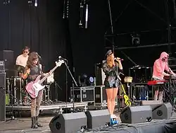 Friends on-stage on 18 August 2012 at the Summer Sundae festival, Leicester, England, UK