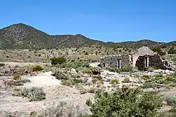 Remains of Frisco. The charcoal kilns in the background are listed on the National Register of Historic Places.