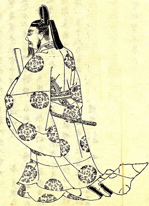 Painting of a standing man facing left