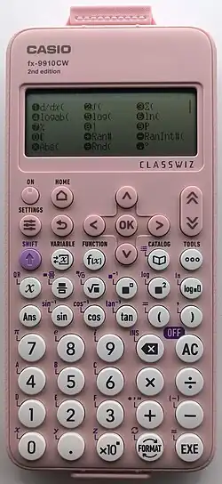 Casio fx-9910CW 2nd edition with CATALOG List menu opened