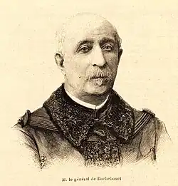 Engraving depicting a middle-aged man with moustache and goatee, in civilian clothes.