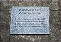 Memorial stone to Günter Litfin at the former guard tower, now the Günter Litfin Gedenkstätte, in Berlin