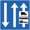 Lane directions and recommendation (heavy vehicles on right)