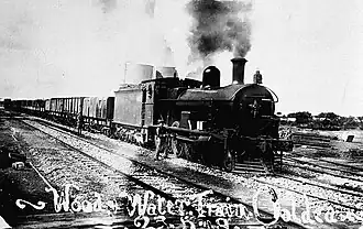 A wood and water train in Ooldea, 1919.