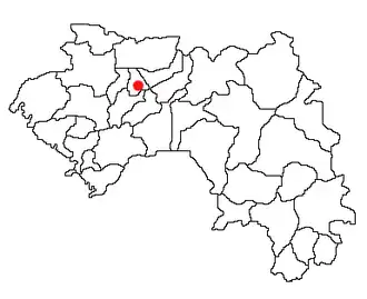 Location of Labé Prefecture and seat in Guinea.