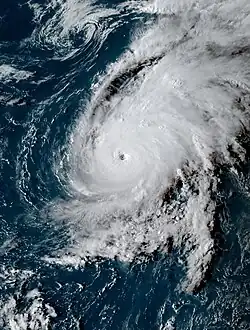 Hurricane Gabrielle east of Bermuda on September 22, 2025