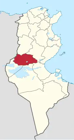 Map of Tunisia with Gafsa highlighted