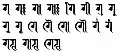 Vowel diacritic of Ranjana letter 'ग'.