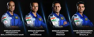 Indian Astronaut Corps (2019 Batch, L-R): Nair, Krishnan, Pratap and Shukla