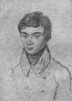 Portrait of Évariste Galois at about age 15.