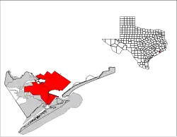 Location in Galveston County, Texas