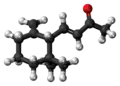 Ball-and-stick model of the gamma-ionone molecule