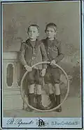 Two French boys wearing knickerbockers, 1900