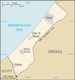Gaza Strip after 1949 Armistice.