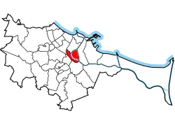 Location of Młyniska within Gdańsk