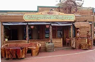 Old Mill Geeveston Bakery with wood carvings