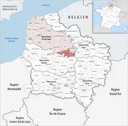 Location of the Sud-Artois municipal association